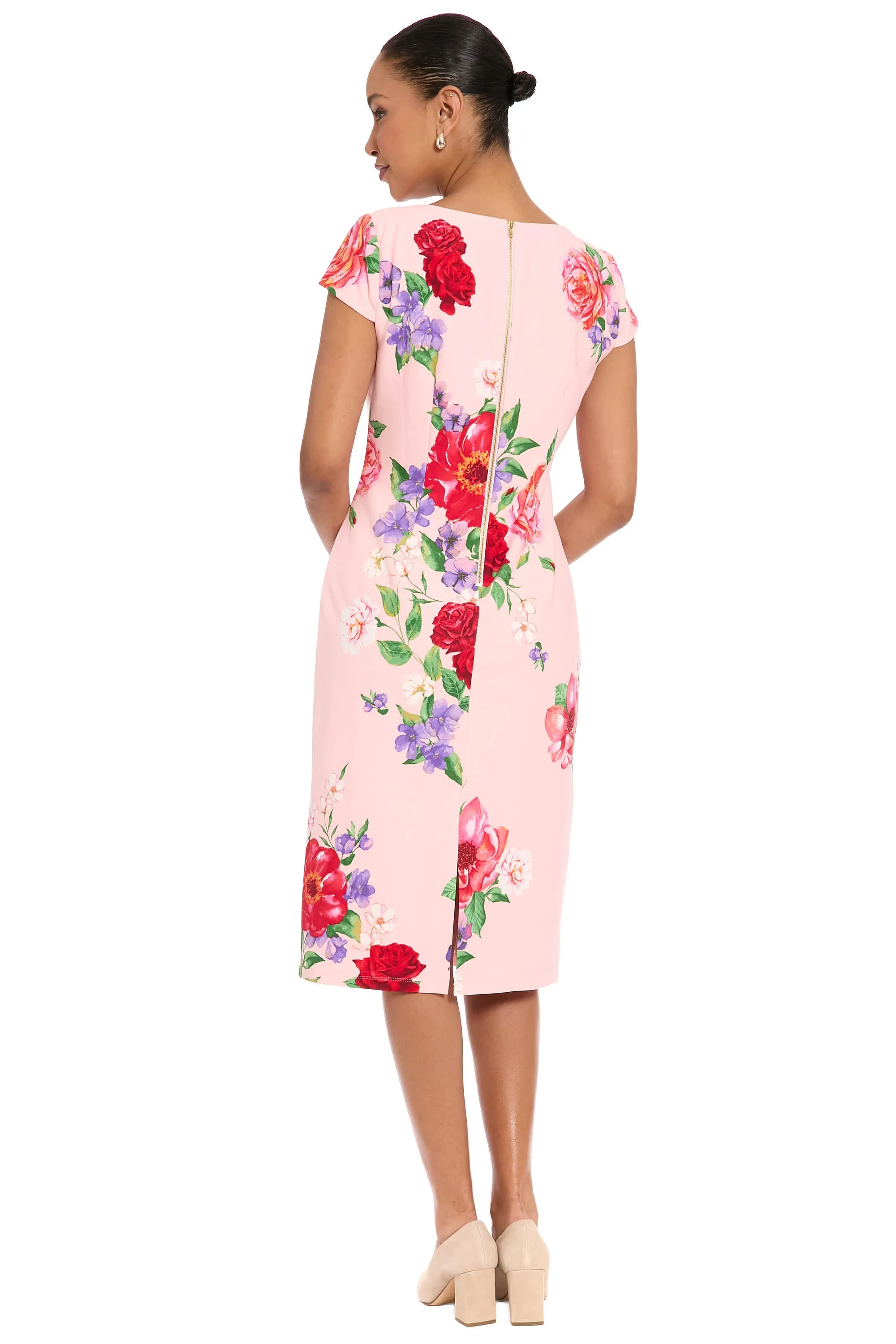 Bobbi Square Neck Cap Sleeve Sheath Midi Dress sold by Maggy London product image thumbnail 4