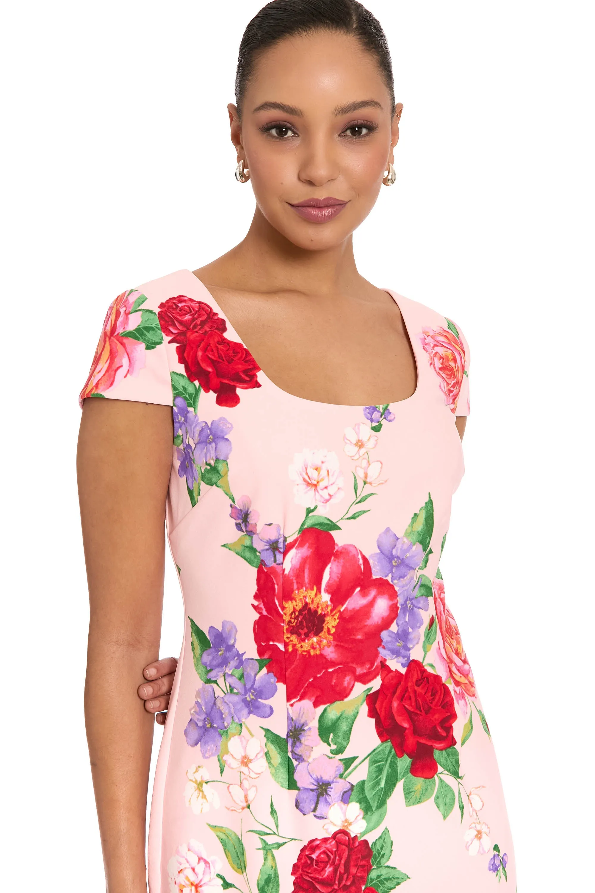 Bobbi Square Neck Cap Sleeve Sheath Midi Dress sold by Maggy London product image thumbnail 2