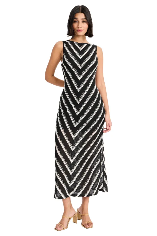 Kay Crochet Sleeveless Midi made by Donna Morgan