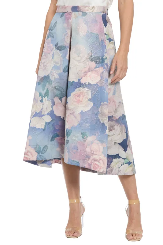 Gramercy Pleated Skirt in Metallic Jacquard skirt made by Maggy London
