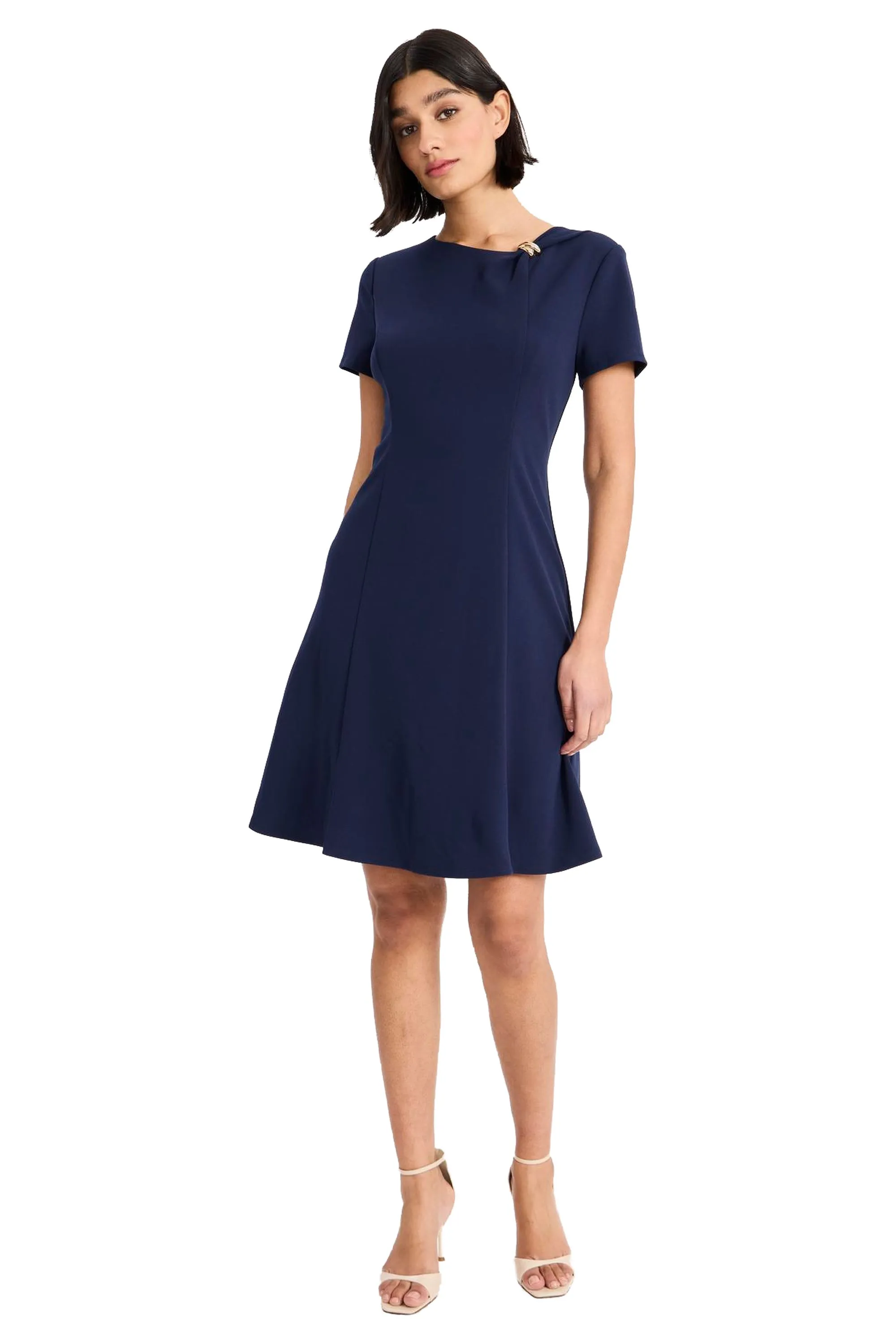 Elisa Short Sleeve Garment Detail Mini sold by Maggy London