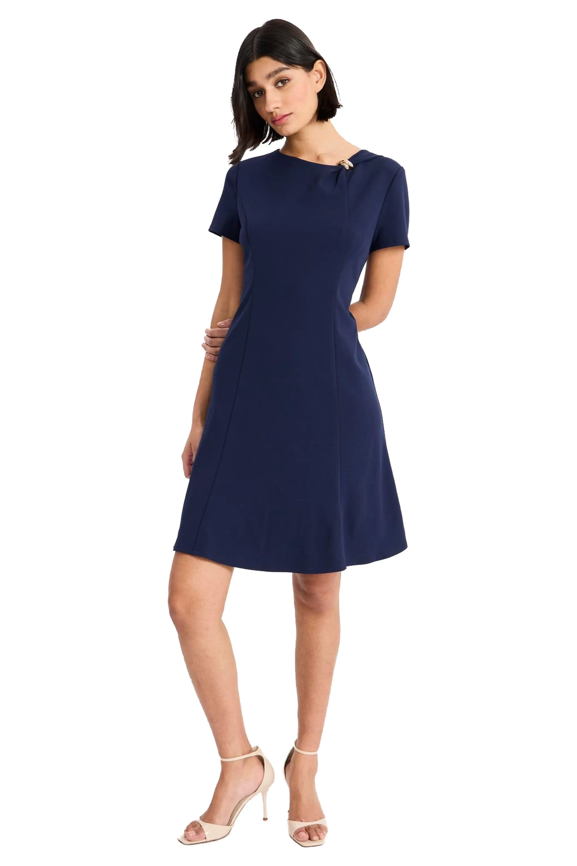 Elisa Short Sleeve Garment Detail Mini sold by Maggy London product image thumbnail 3