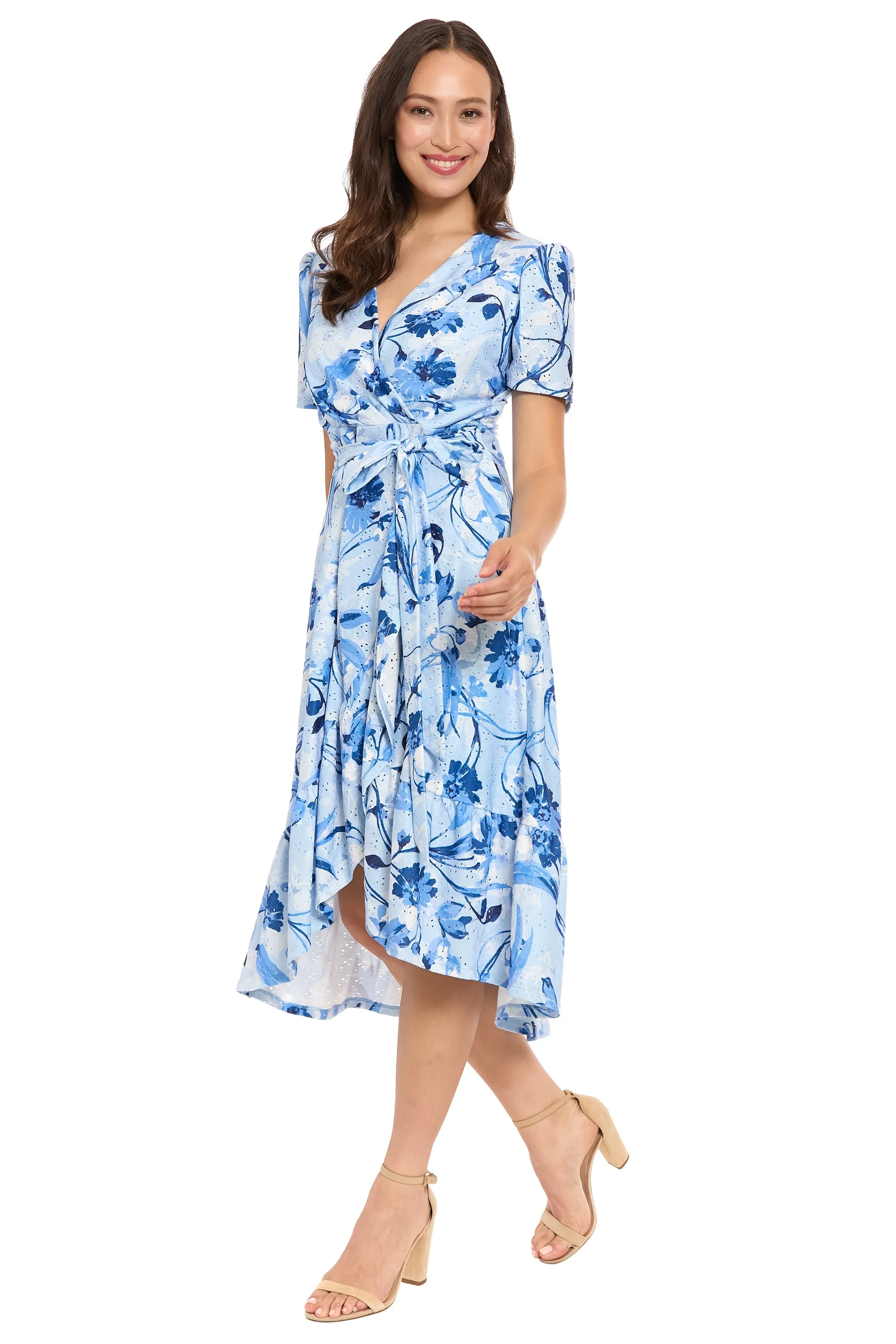 Danixa High Low Ruffle Dress in Enchanted Petals sold by Maggy London product image thumbnail 3