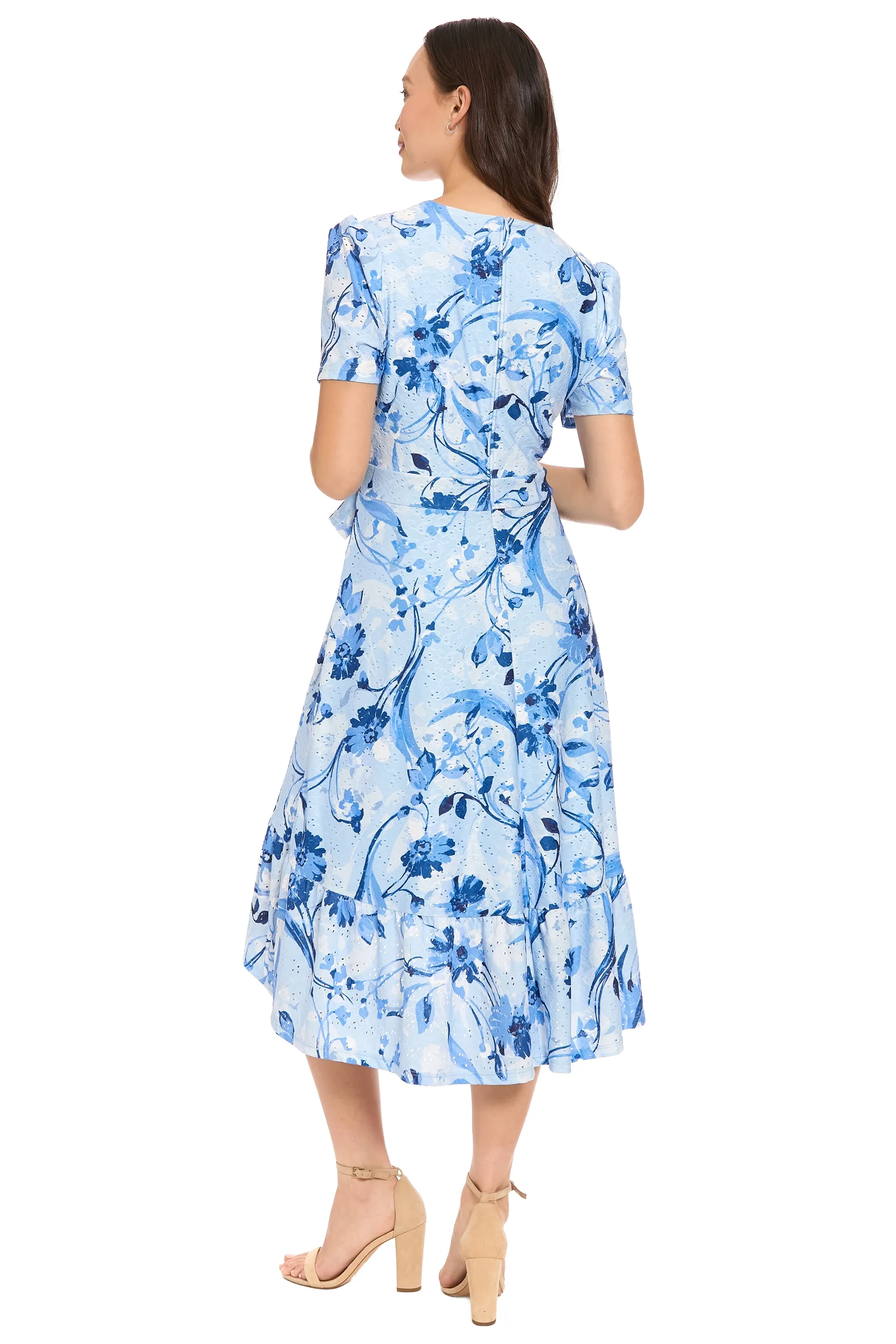 Danixa High Low Ruffle Dress in Enchanted Petals sold by Maggy London product image thumbnail 4