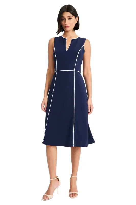 Denyce Contrast Pipe Fit & Flare Dress made by Maggy London