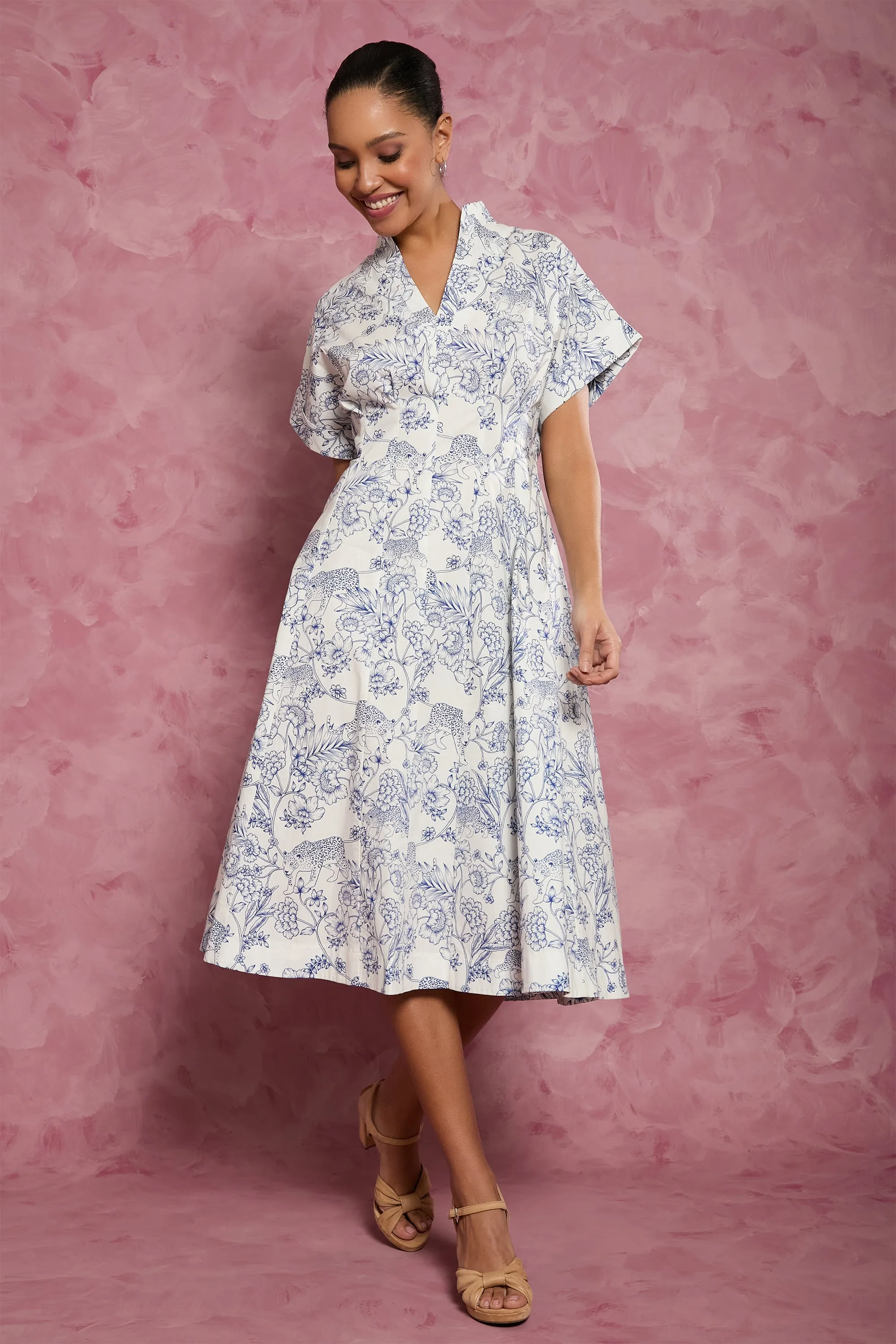 Ysabela Short Sleeve Pleated Fit Midi sold by Maggy London product image thumbnail 5