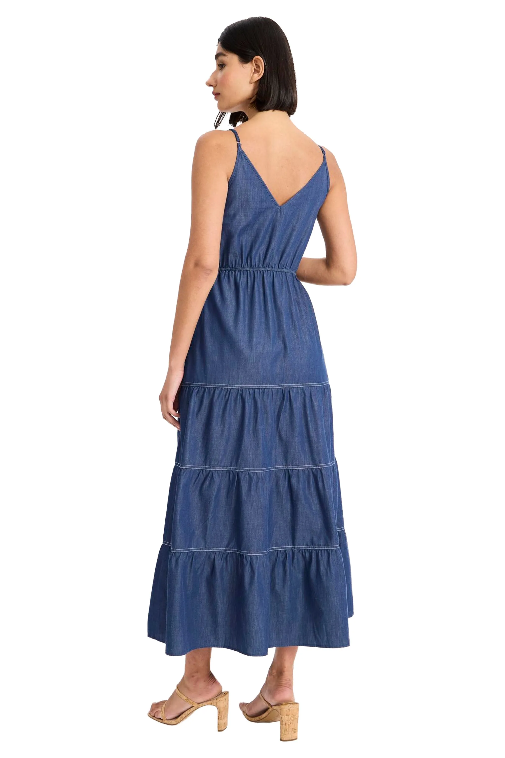 Pat Spaghetti Strap Denim Midi Dress sold by Maggy London product image thumbnail 4
