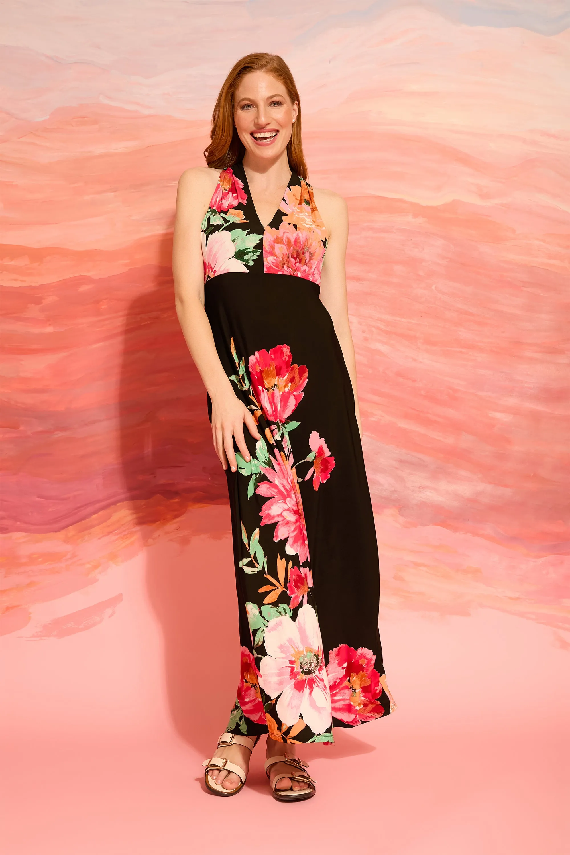 Zarina Halter V-Neck Maxi Dress sold by Maggy London product image thumbnail 2