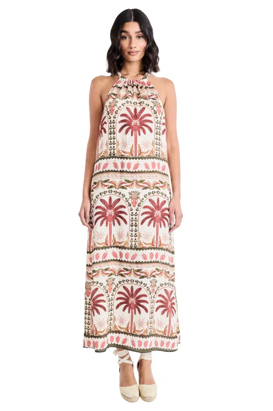 Tyler Halter Neck Maxi in Taormina Palms made by Maggy London