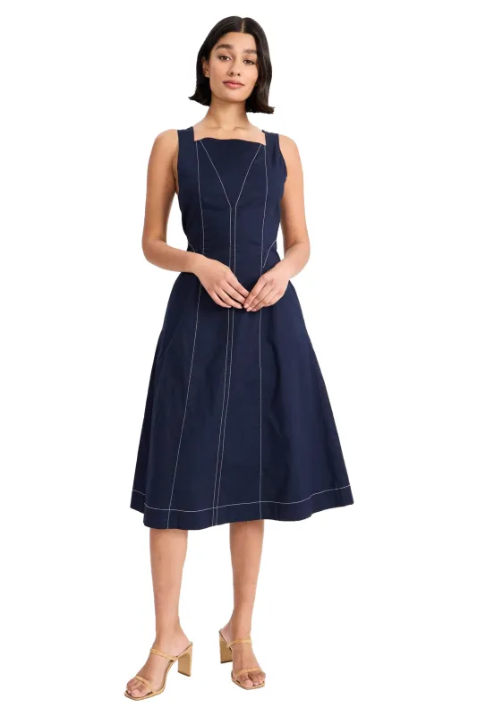 Vicki Cotton Square Neck Sleeveless Midi made by Maggy London