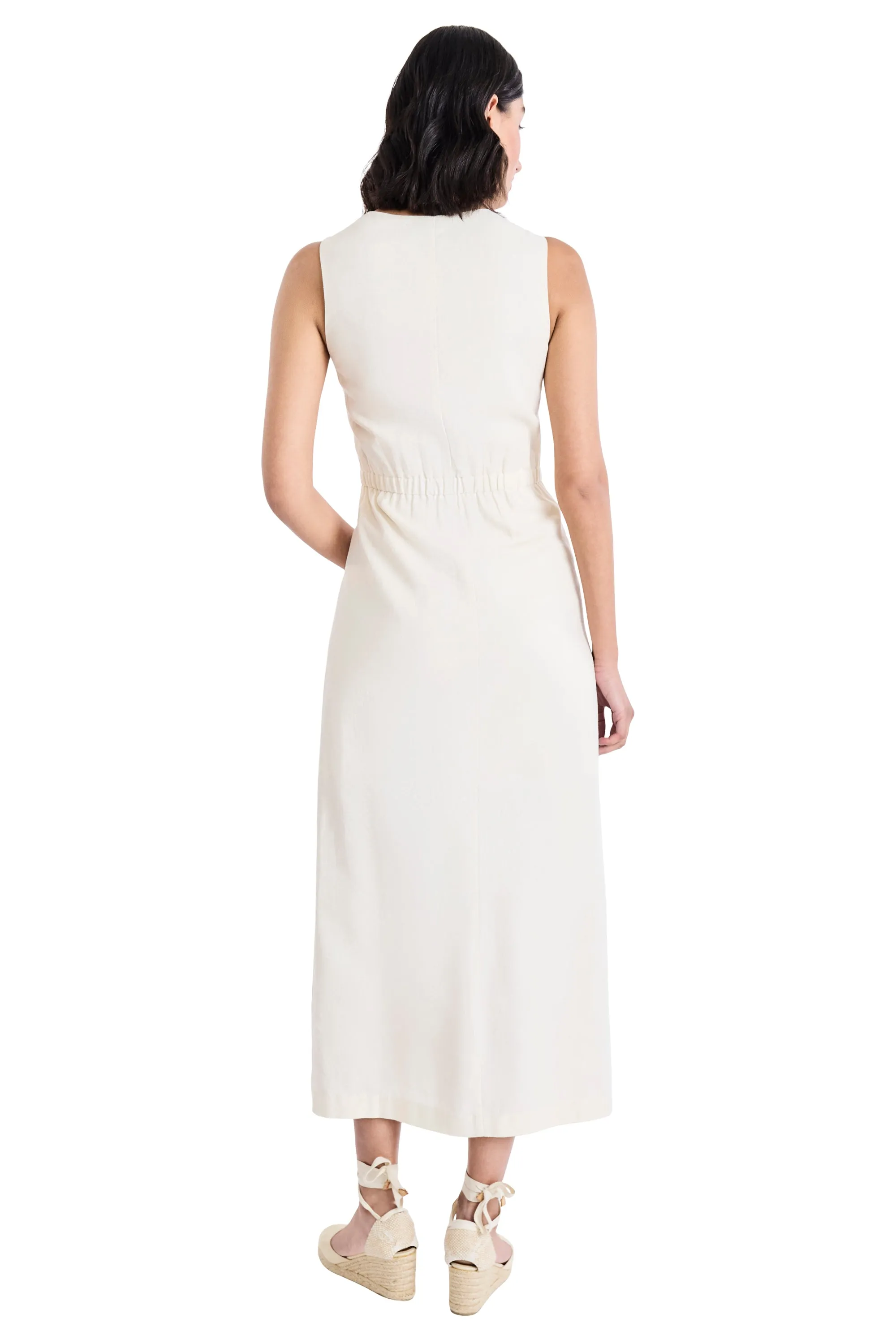 Justin Linen Scoop Neck Button Front Dress sold by Maggy London product image thumbnail 5