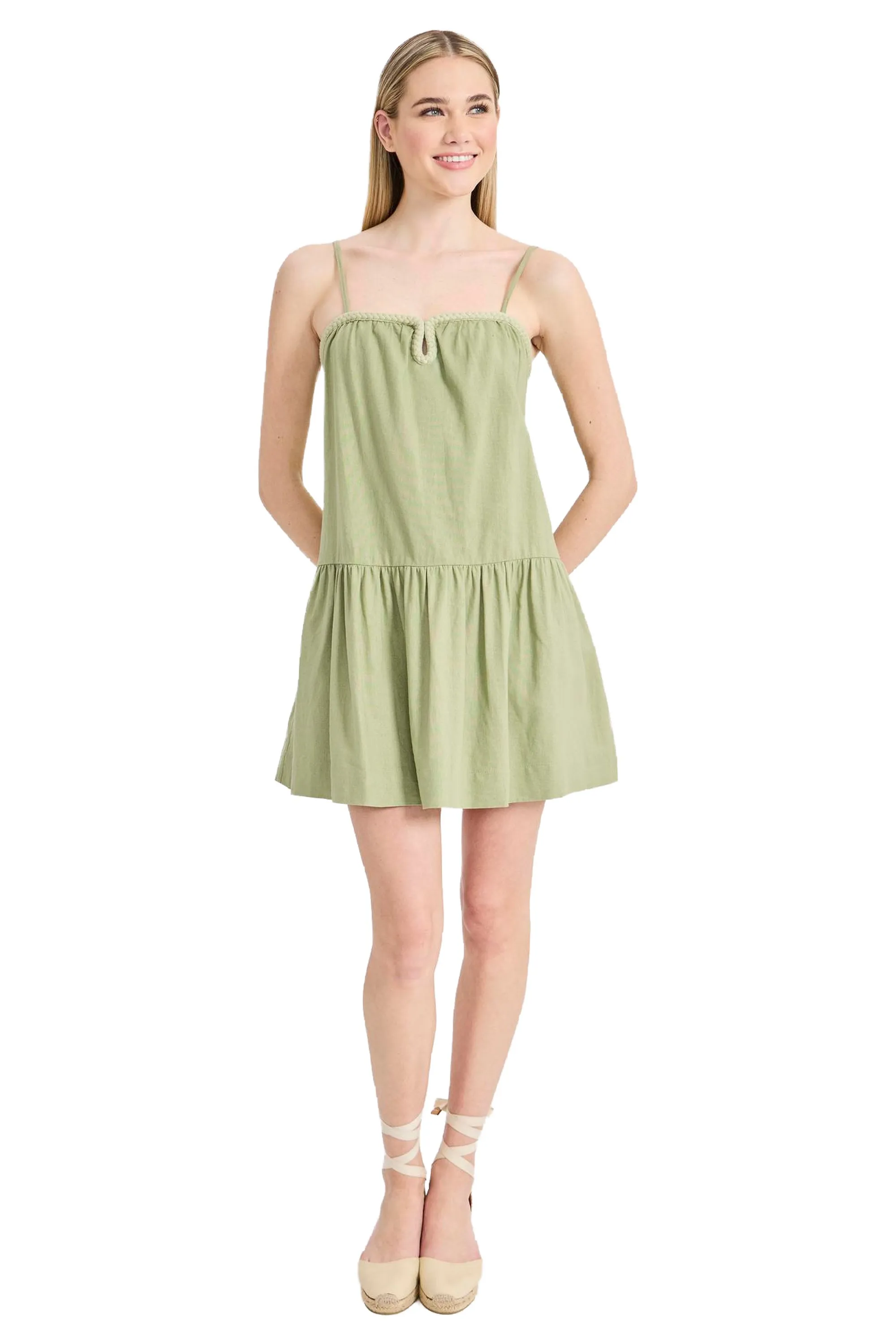 Clint Tiered Keyhole Neck Mini Dress sold by Maggy London product image thumbnail 3