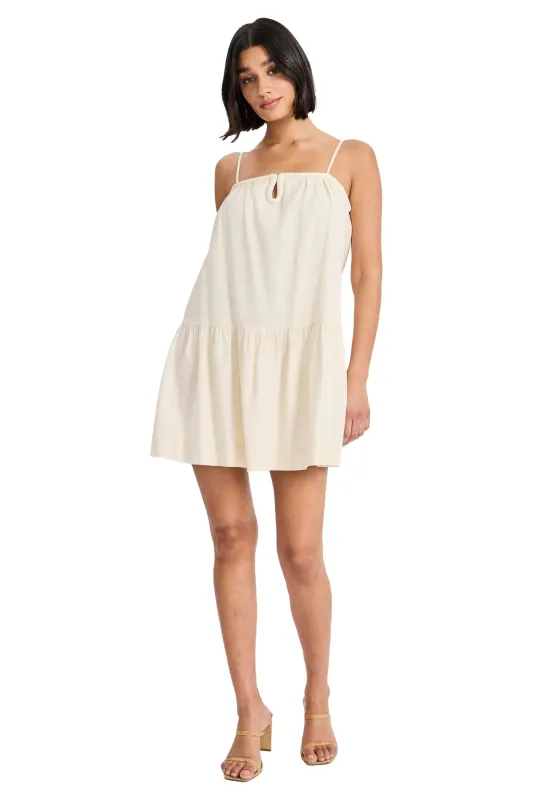 Clint Tiered Keyhole Neck Mini Dress made by Maggy London