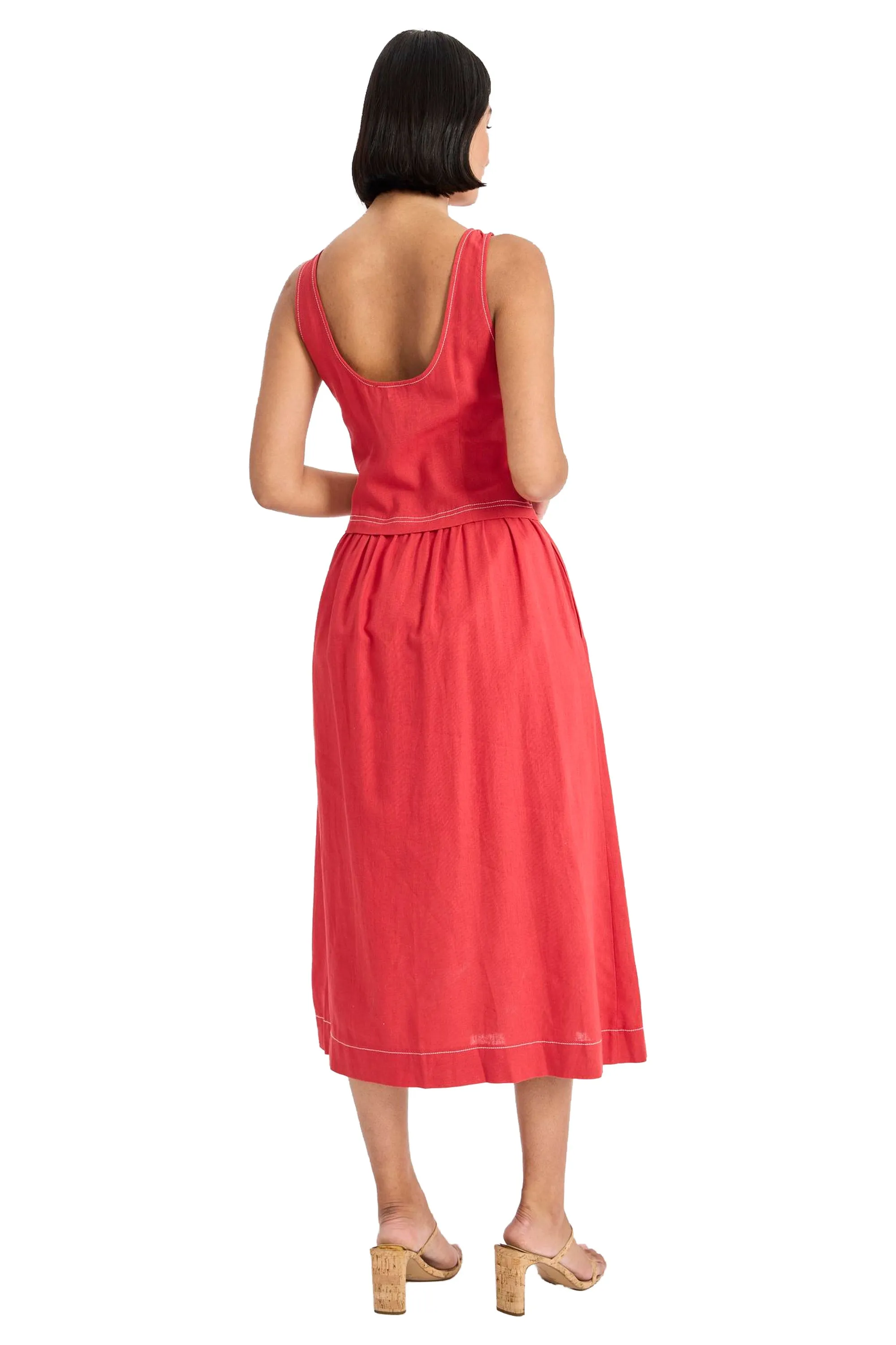 Albert Linen Midi with Topstitching sold by Maggy London product image thumbnail 2