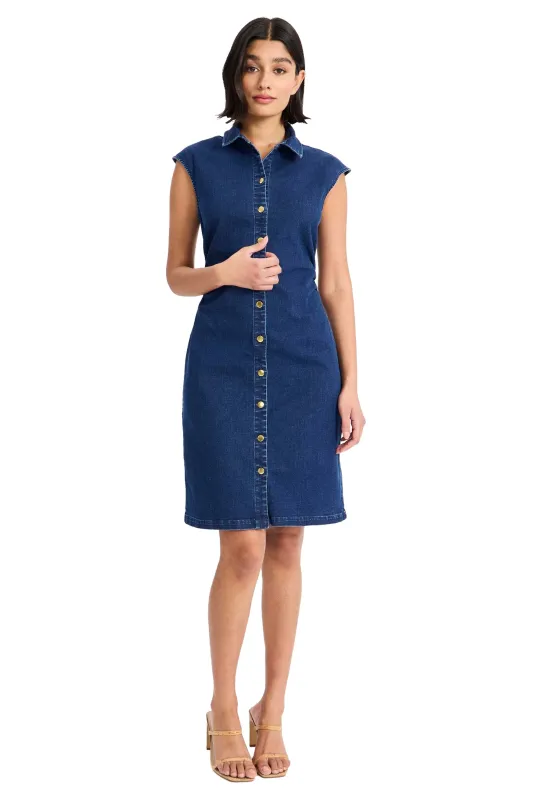 Ralph Cotton Stretch Denim Shirtdress made by Maggy London