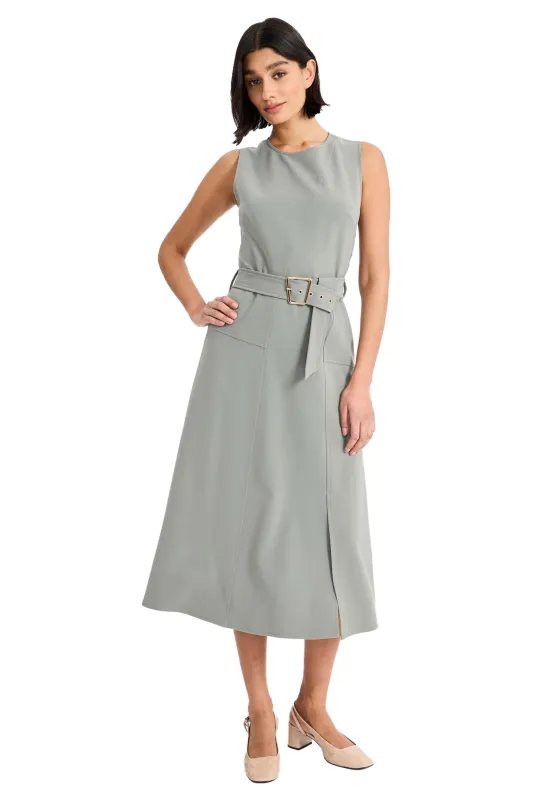 Orion Flare Midi with Belt made by Maggy London