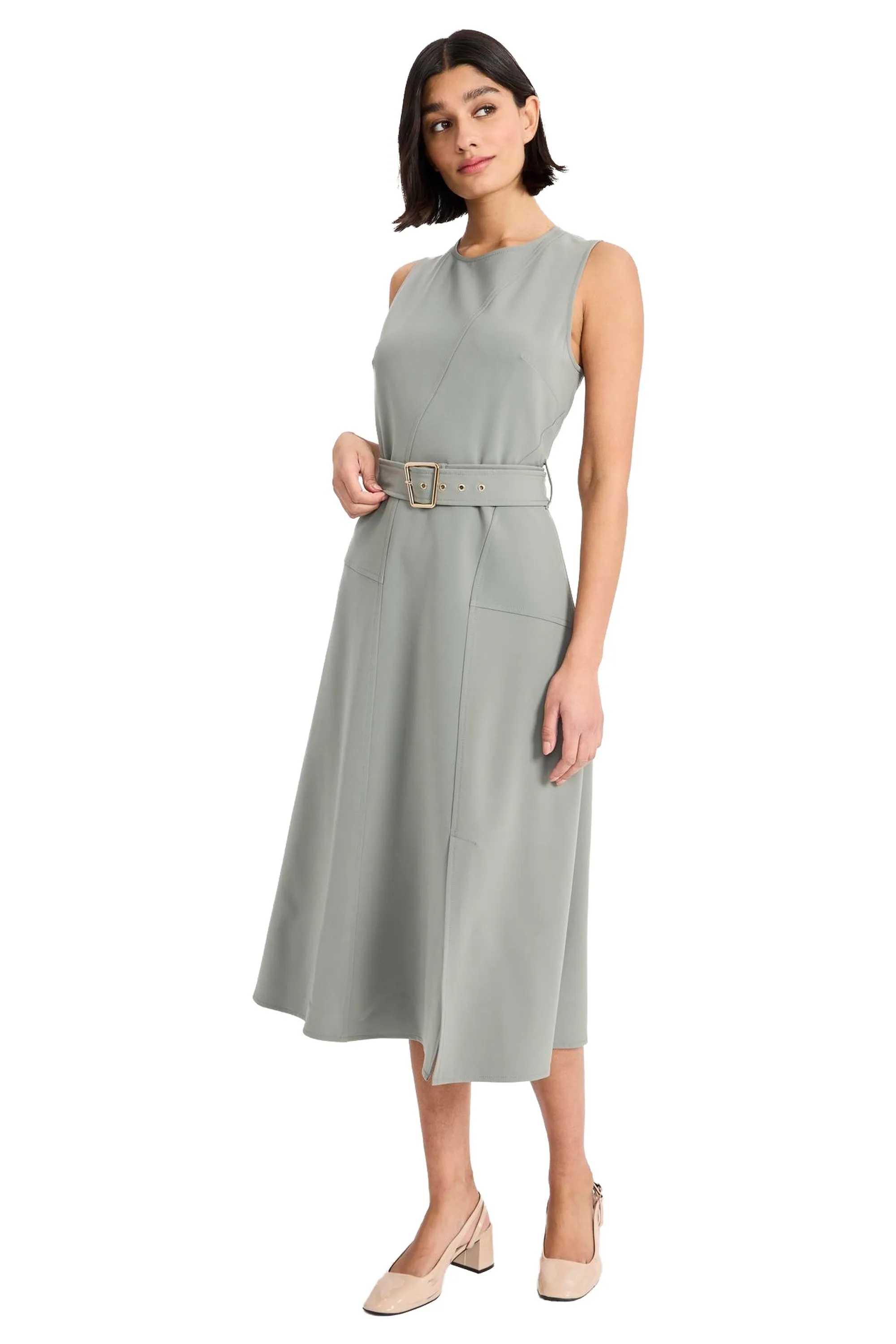 Orion Flare Midi with Belt sold by Maggy London product image thumbnail 2