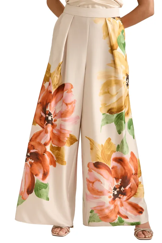 Astor Pleated Wide Leg Pant in Euphoric Blooms made by Muse