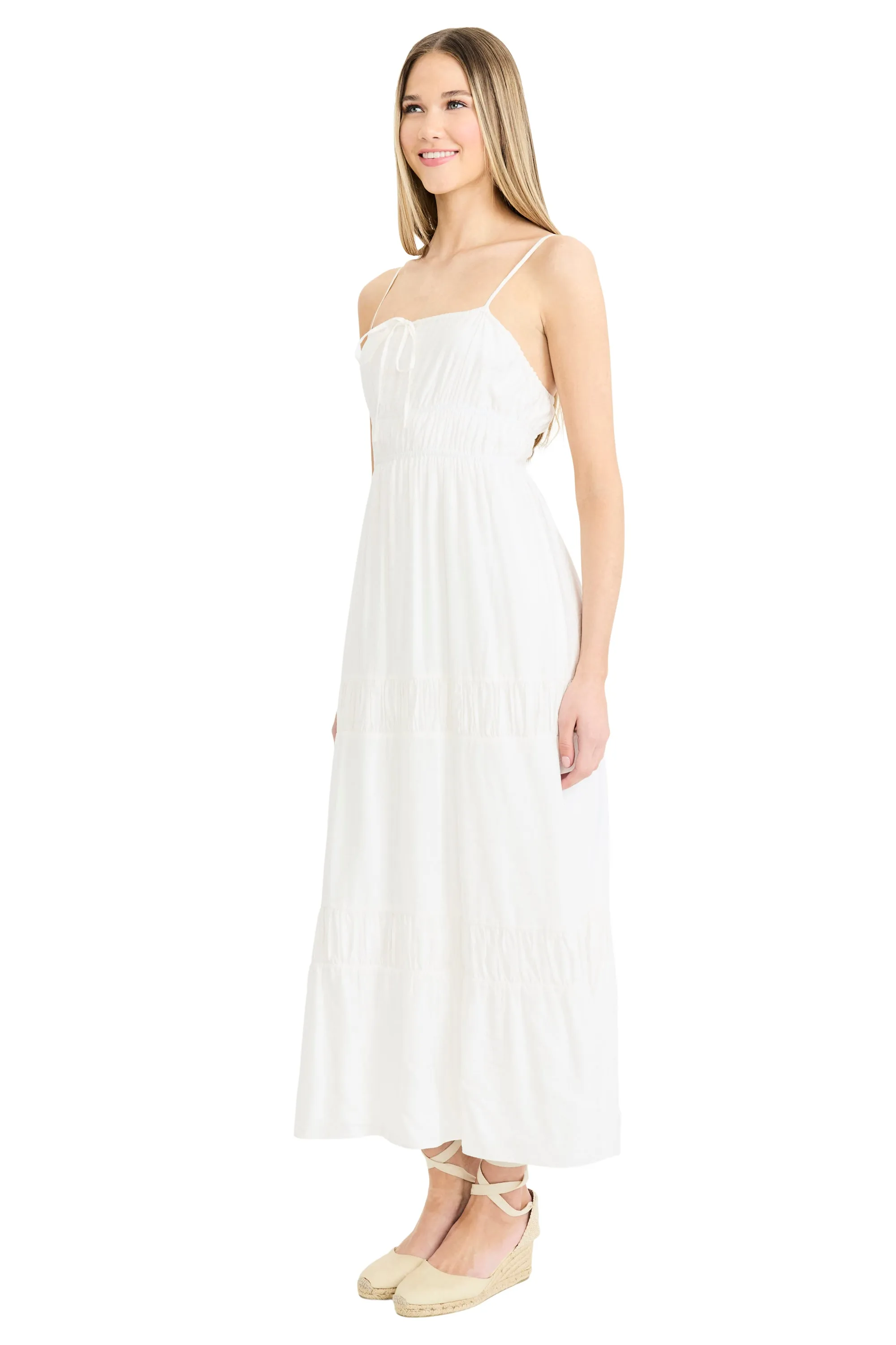 Graham Sleeveless Tiered Midi with Neck Tie sold by Maggy London product image thumbnail 5