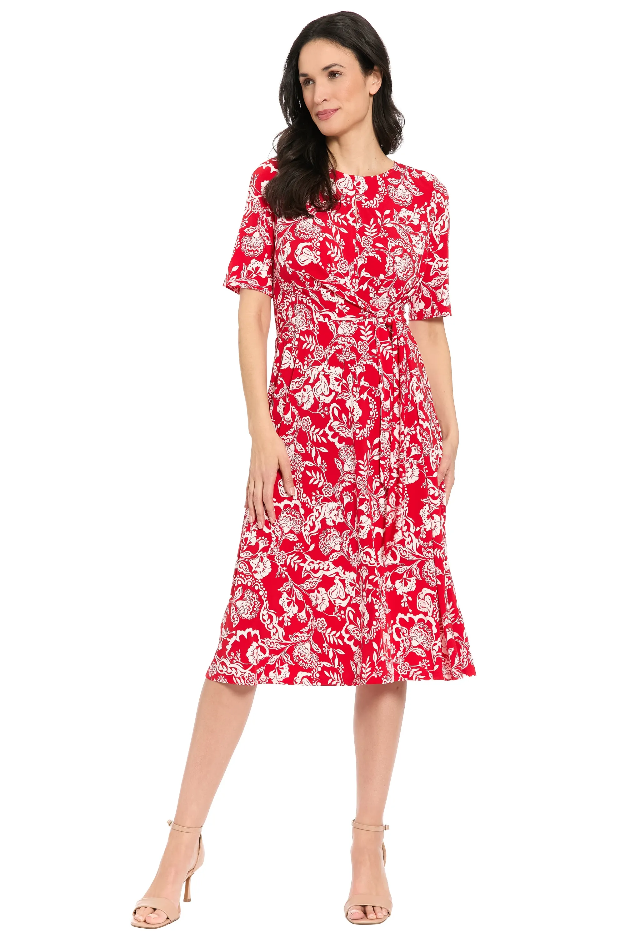 Revel Elbow Sleeve Midi in Graphic Provencal sold by Maggy London
