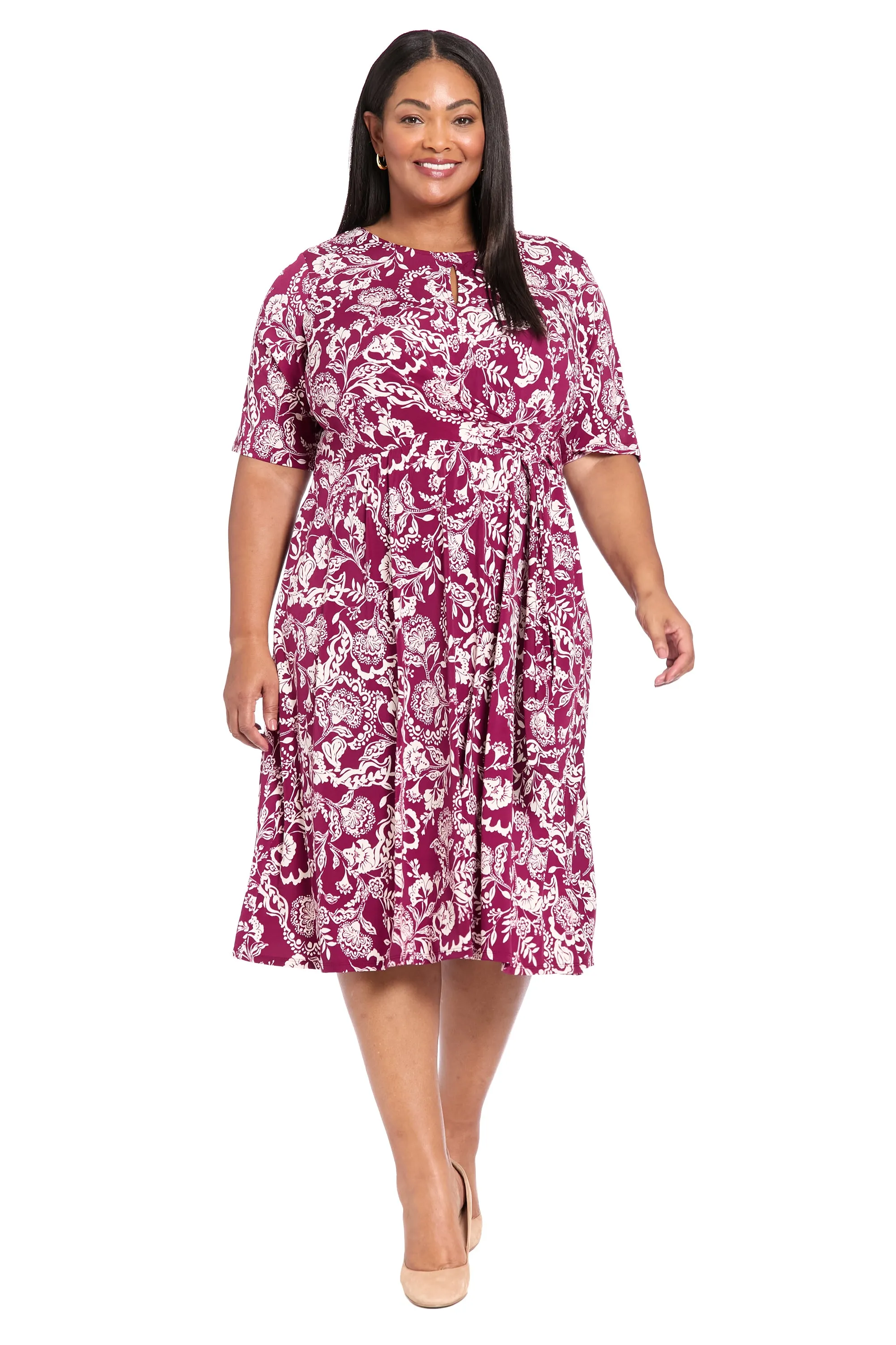 Revel Elbow Sleeve Midi in Graphic Provencal sold by Maggy London product image thumbnail 5