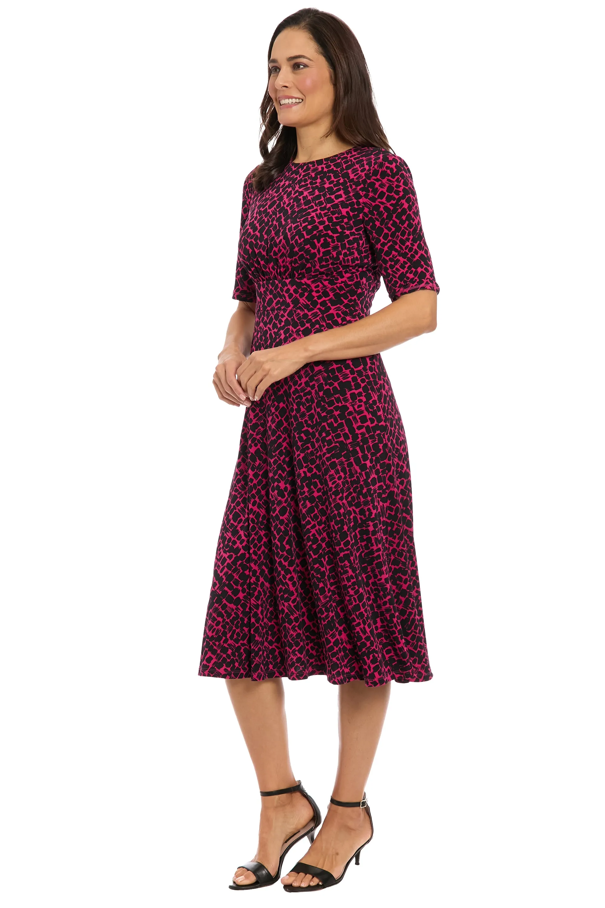 Ayanna Inset Waist Dress in Diagonal Bricks sold by Maggy London product image thumbnail 2