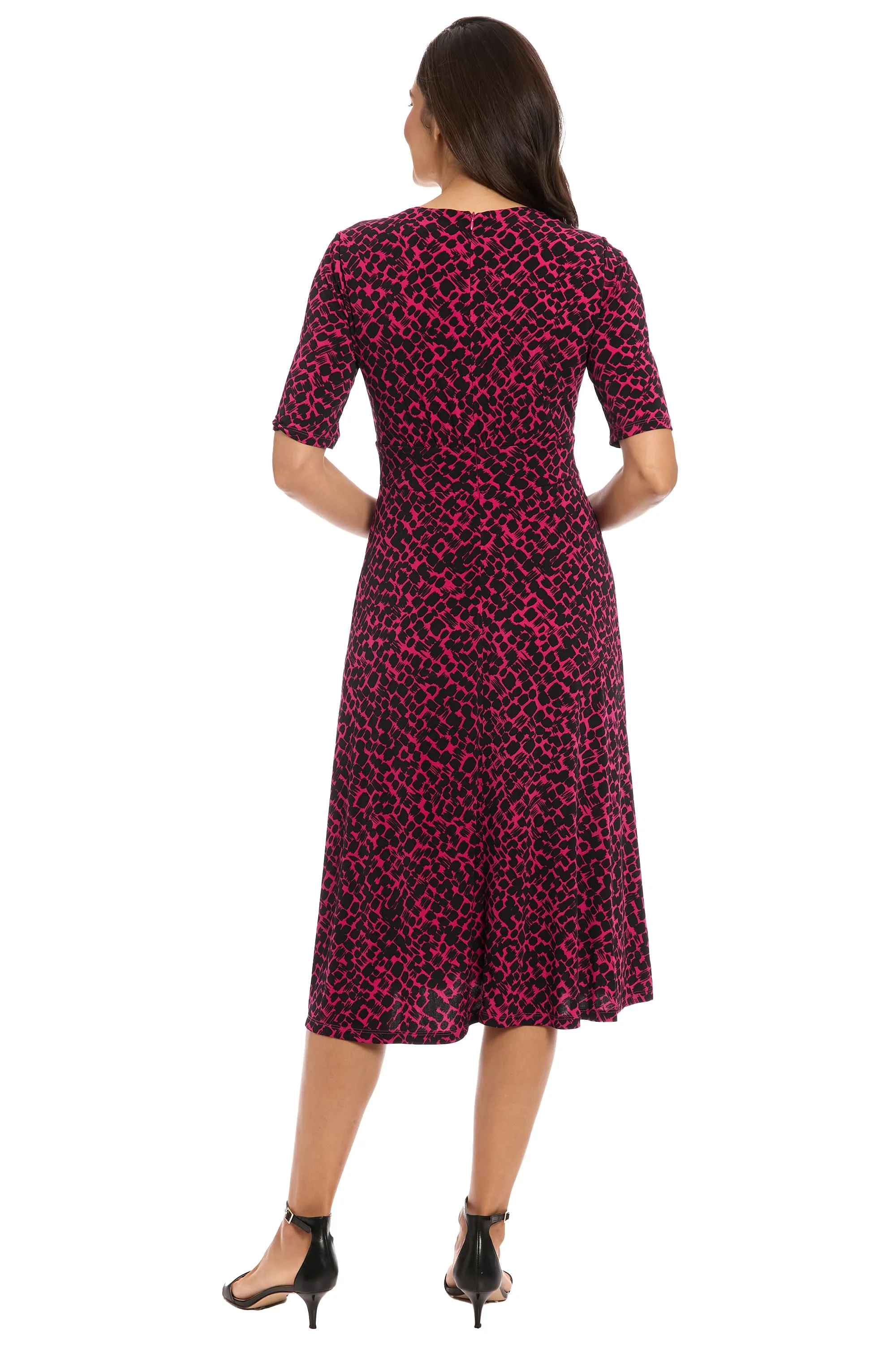Ayanna Inset Waist Dress in Diagonal Bricks sold by Maggy London product image thumbnail 3