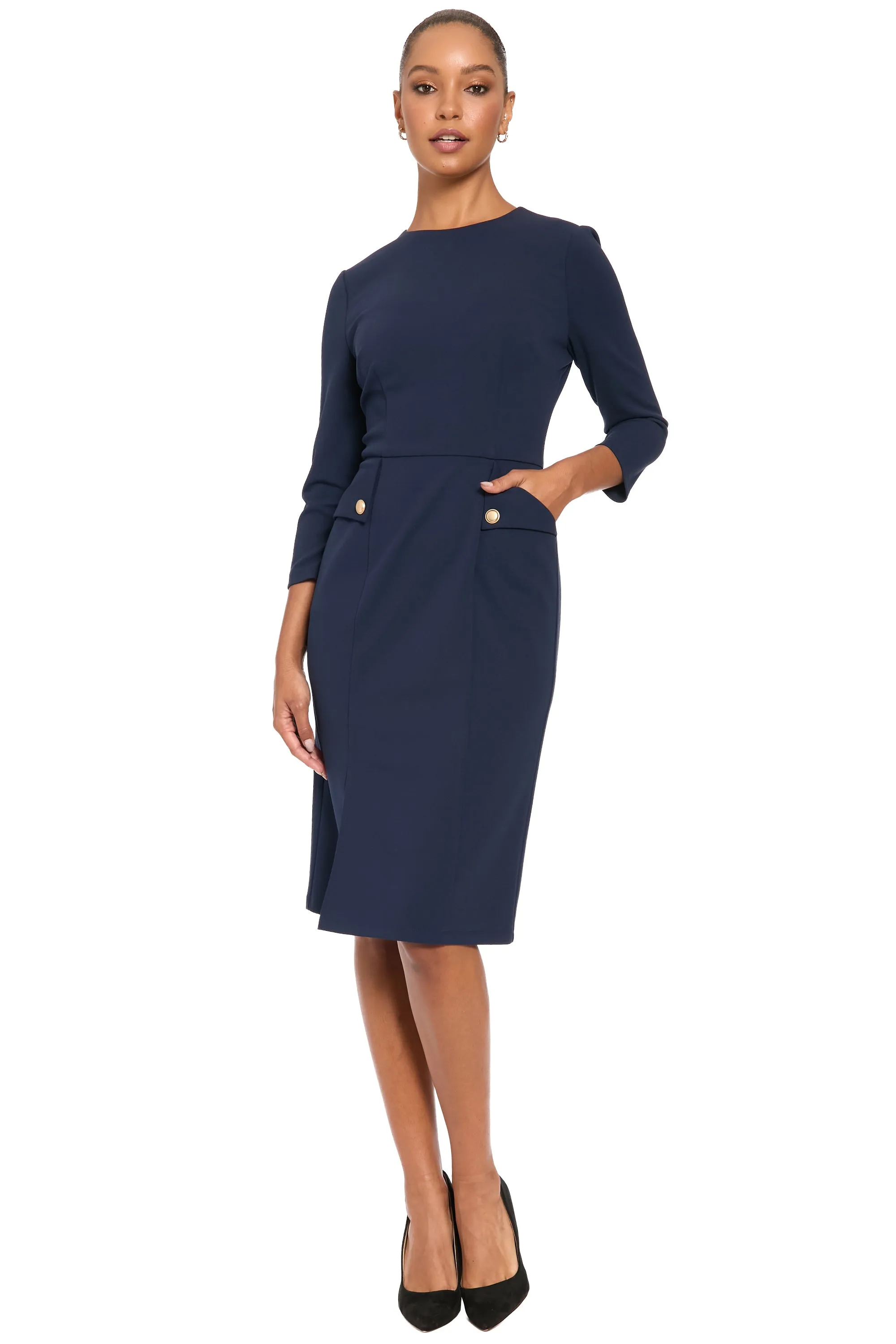 Filippa Dress in Scuba Crepe sold by Maggy London product image thumbnail 2