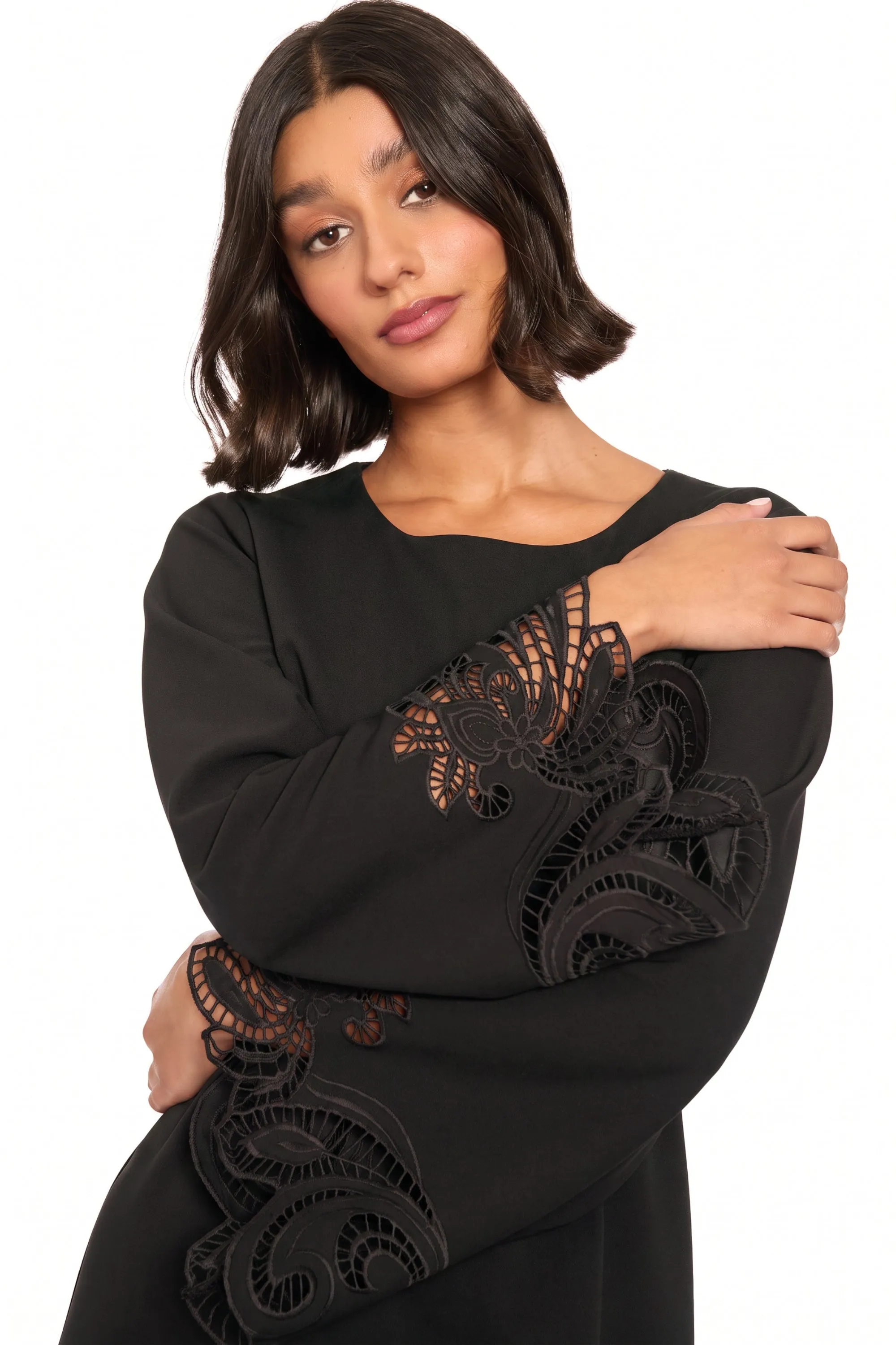 Sue A-Line Botanical with Lace Sleeves sold by Maggy London product image thumbnail 4