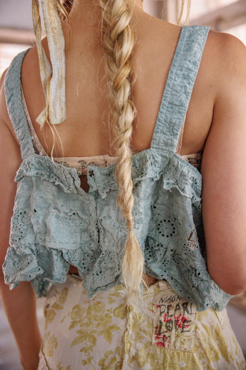 Olive Eyelet Ruffle Cami sold by Magnolia Pearl product image thumbnail 4