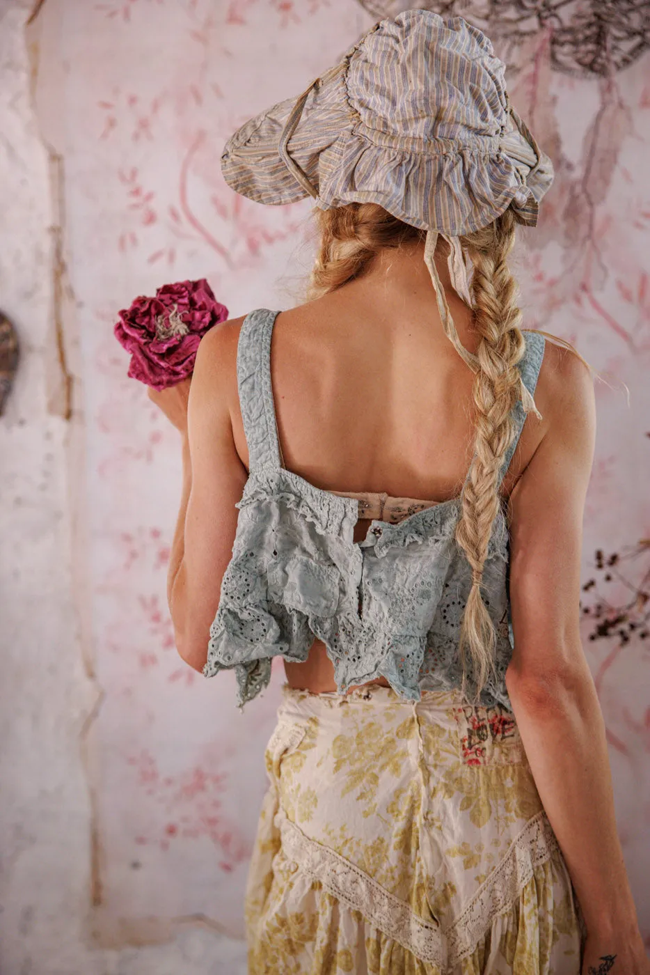 Olive Eyelet Ruffle Cami sold by Magnolia Pearl product image thumbnail 3