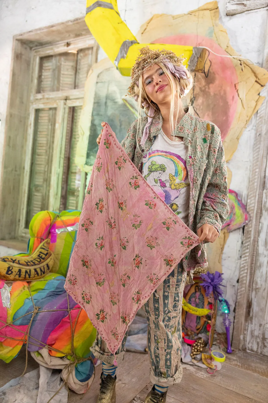 Eyelet Theodora Tassel Scarf sold by Magnolia Pearl