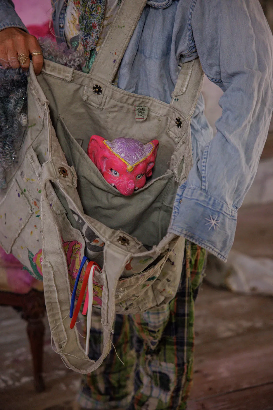 Hand-Painted Rose Tote Bag sold by Magnolia Pearl product image thumbnail 5