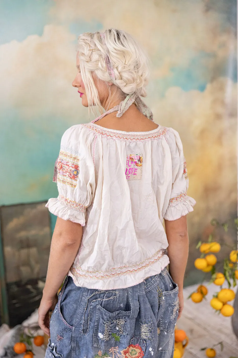 Embroidered Chrissy Folk Blouse sold by Magnolia Pearl product image thumbnail 5