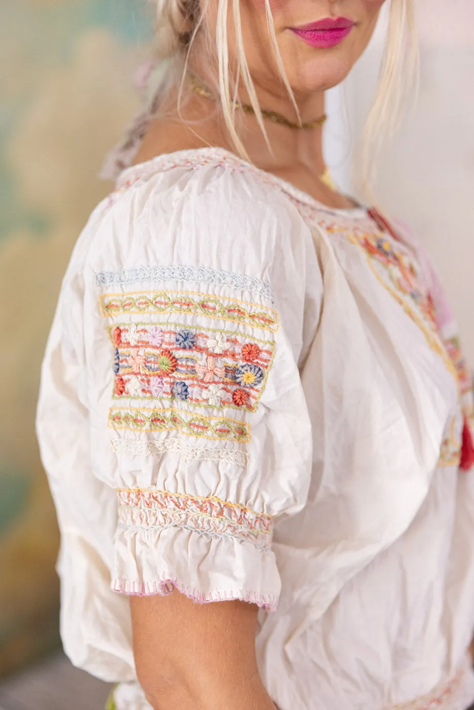 Embroidered Chrissy Folk Blouse sold by Magnolia Pearl product image thumbnail 4