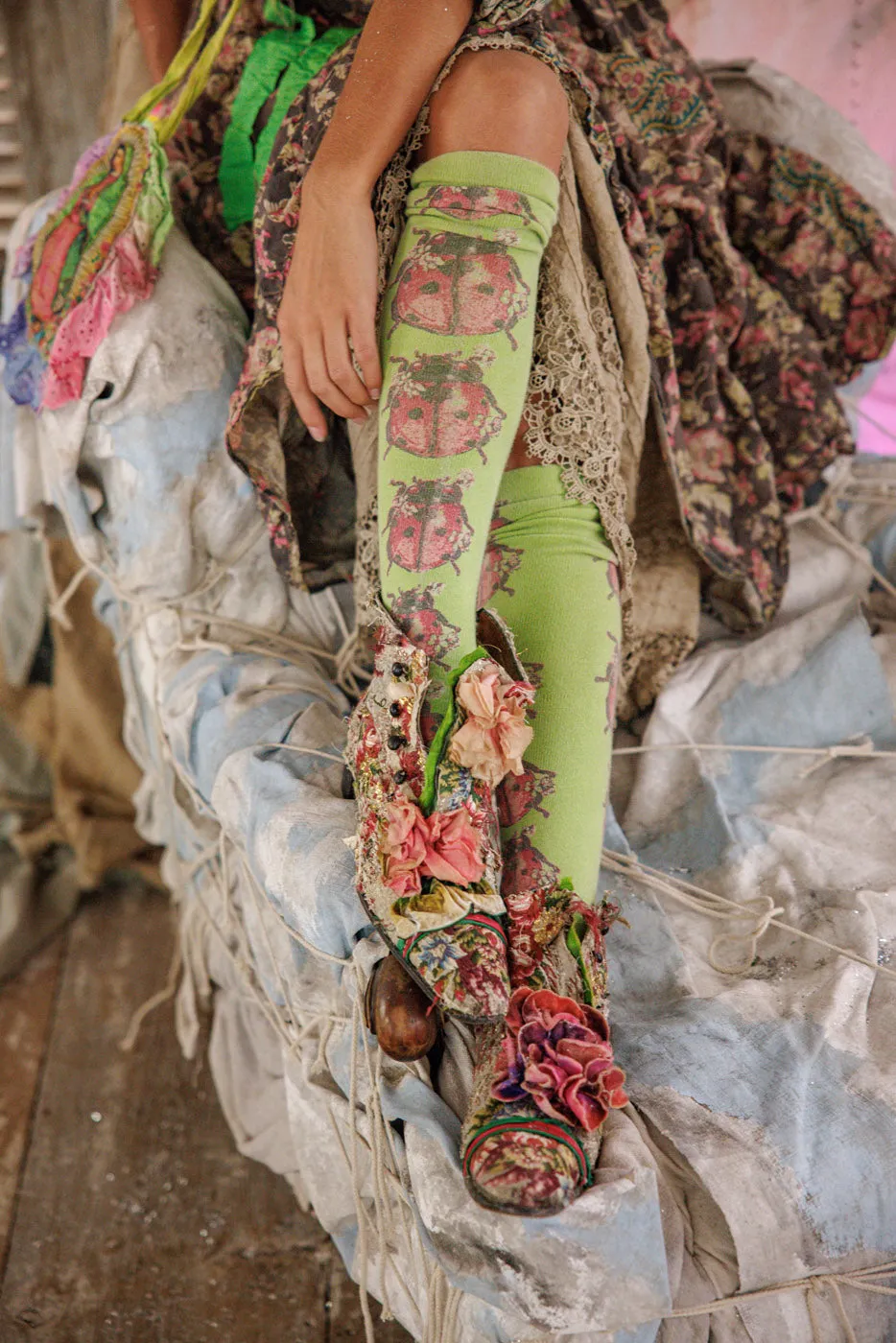 Lady Bug Over-the-Knee Socks sold by Magnolia Pearl