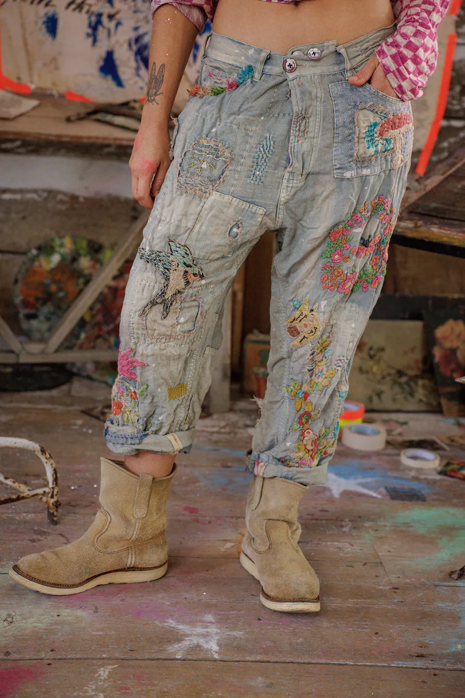 Floral Miner Denims sold by Magnolia Pearl