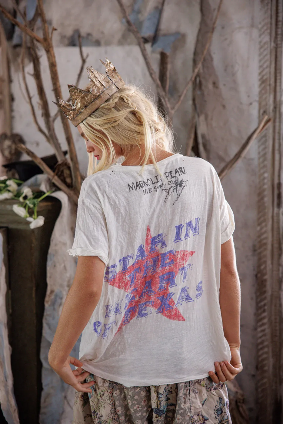 Willie Nelson Blue Star Tee sold by Magnolia Pearl product image thumbnail 5