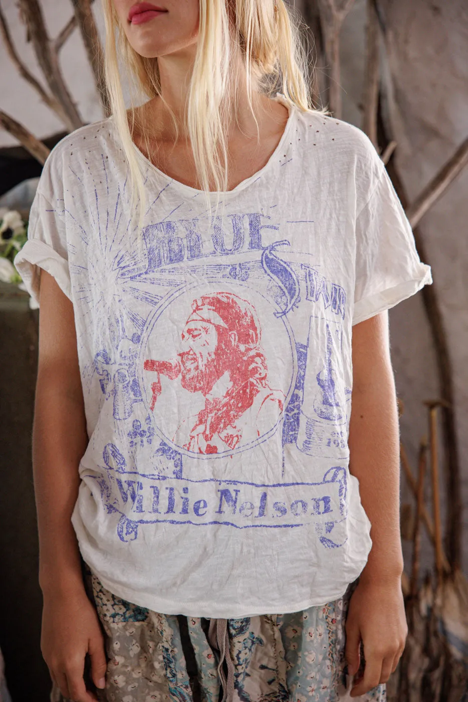 Willie Nelson Blue Star Tee sold by Magnolia Pearl product image thumbnail 3