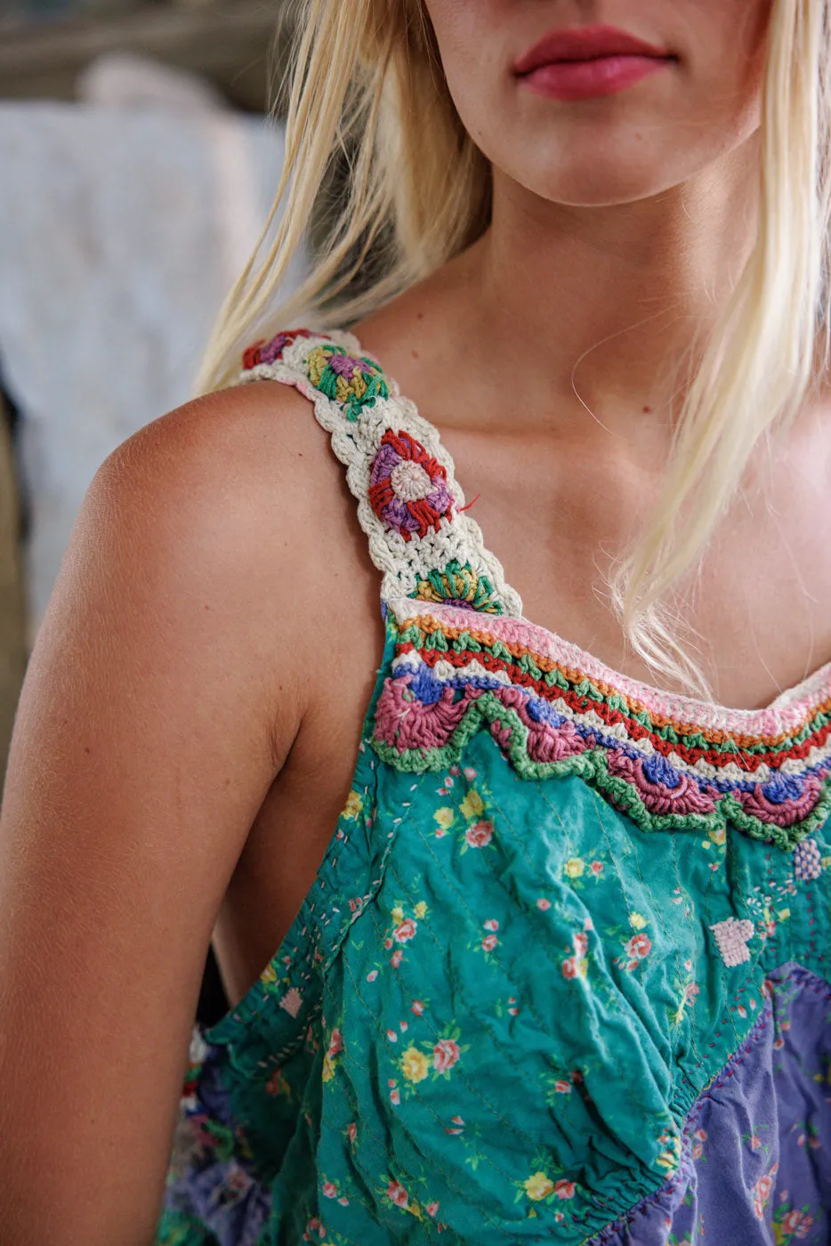 Olive Crochet Ruffle Cami sold by Magnolia Pearl product image thumbnail 4