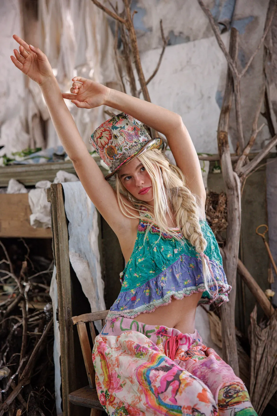 Olive Crochet Ruffle Cami sold by Magnolia Pearl