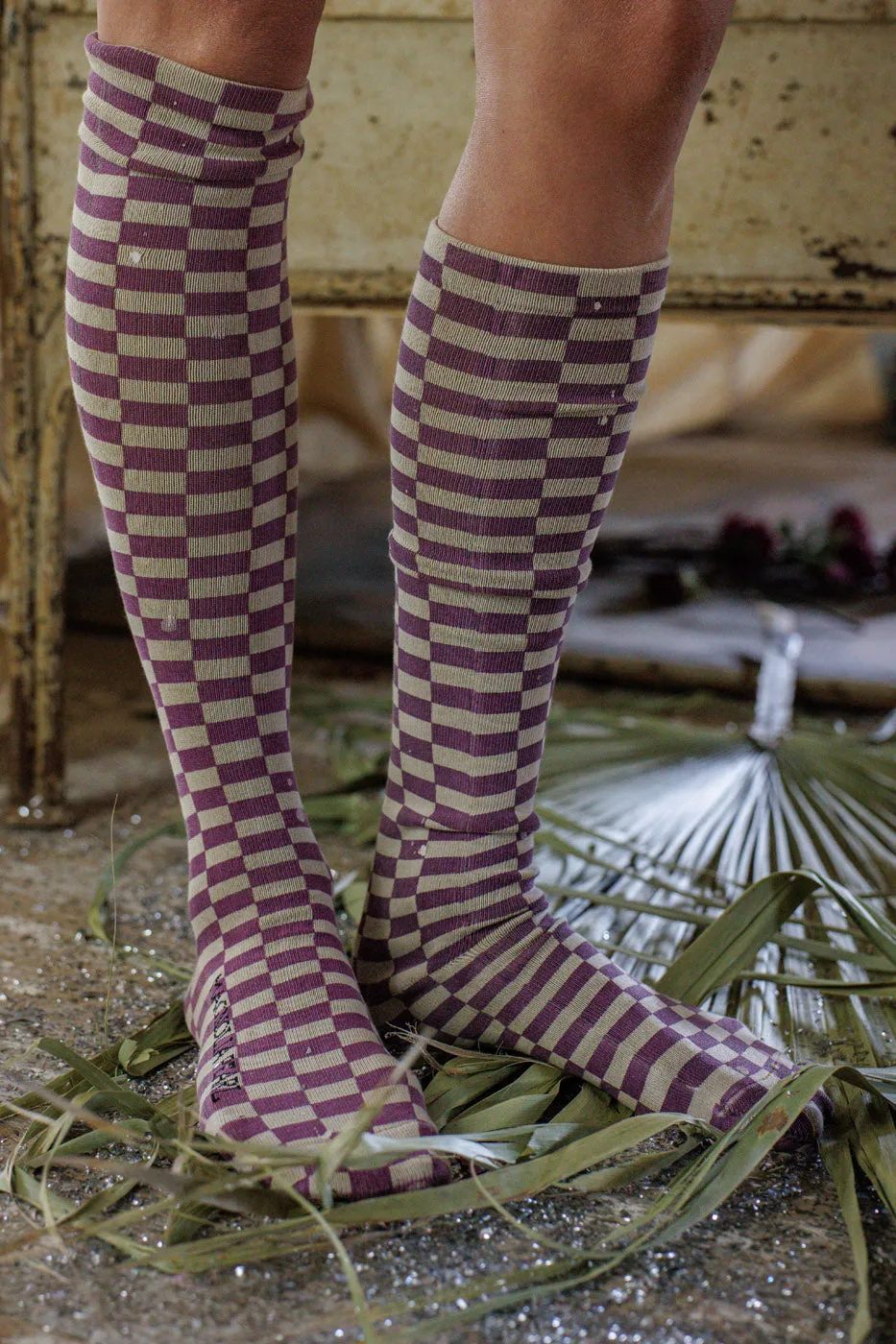 Checkered Over-the-Knee Socks sold by Magnolia Pearl product image thumbnail 2