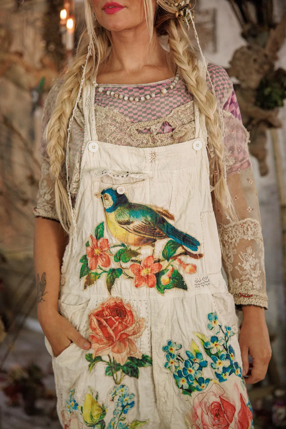 Birdie Bouquet Benjamin Overalls sold by Magnolia Pearl product image thumbnail 2