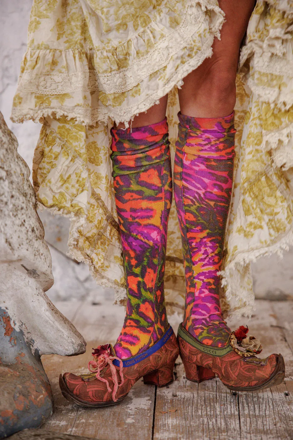 Neon Leopard OTK Socks sold by Magnolia Pearl product image thumbnail 2