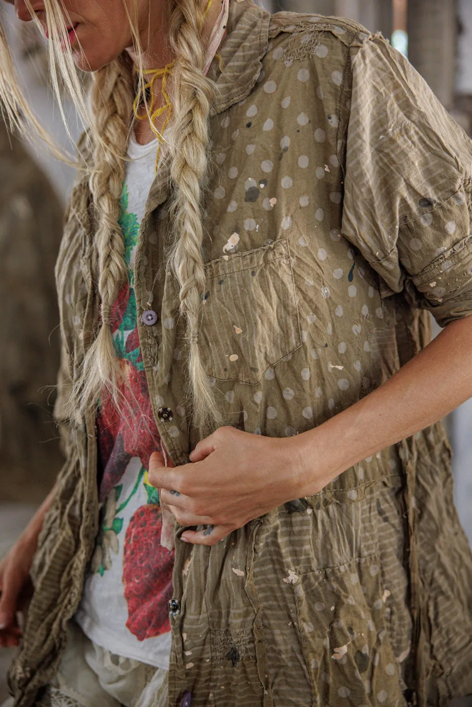 Patchwork Polka Dot Smock sold by Magnolia Pearl product image thumbnail 3