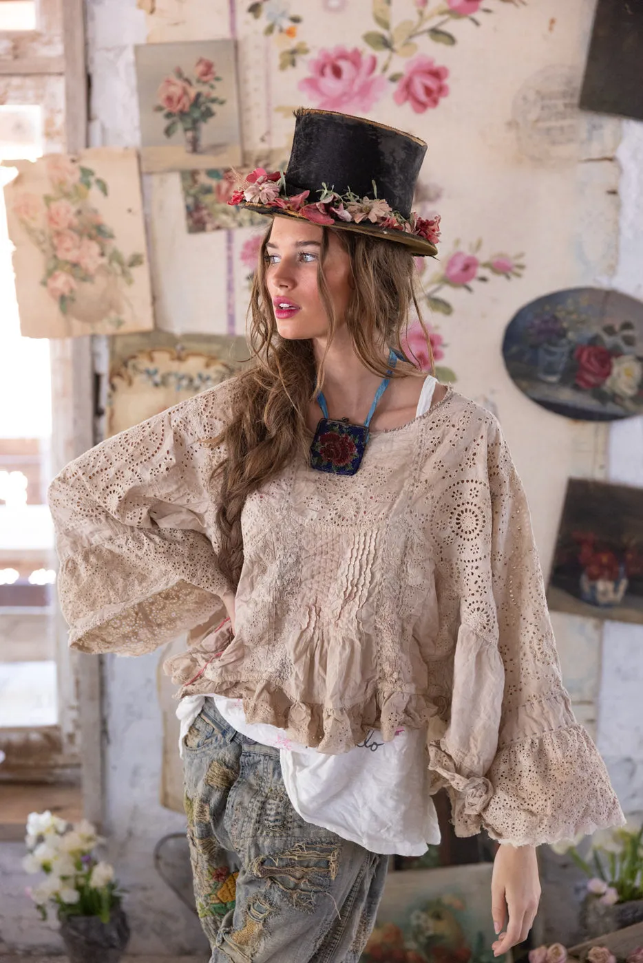 Eyelet Dea Blouse sold by Magnolia Pearl product image thumbnail 2