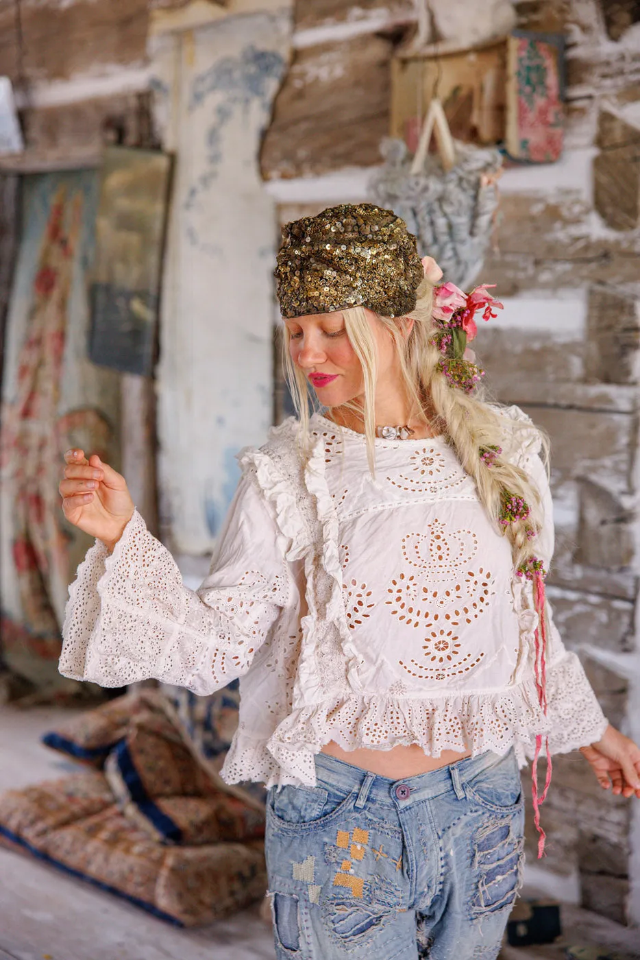 Hermione Eyelet Blouse sold by Magnolia Pearl product image thumbnail 2