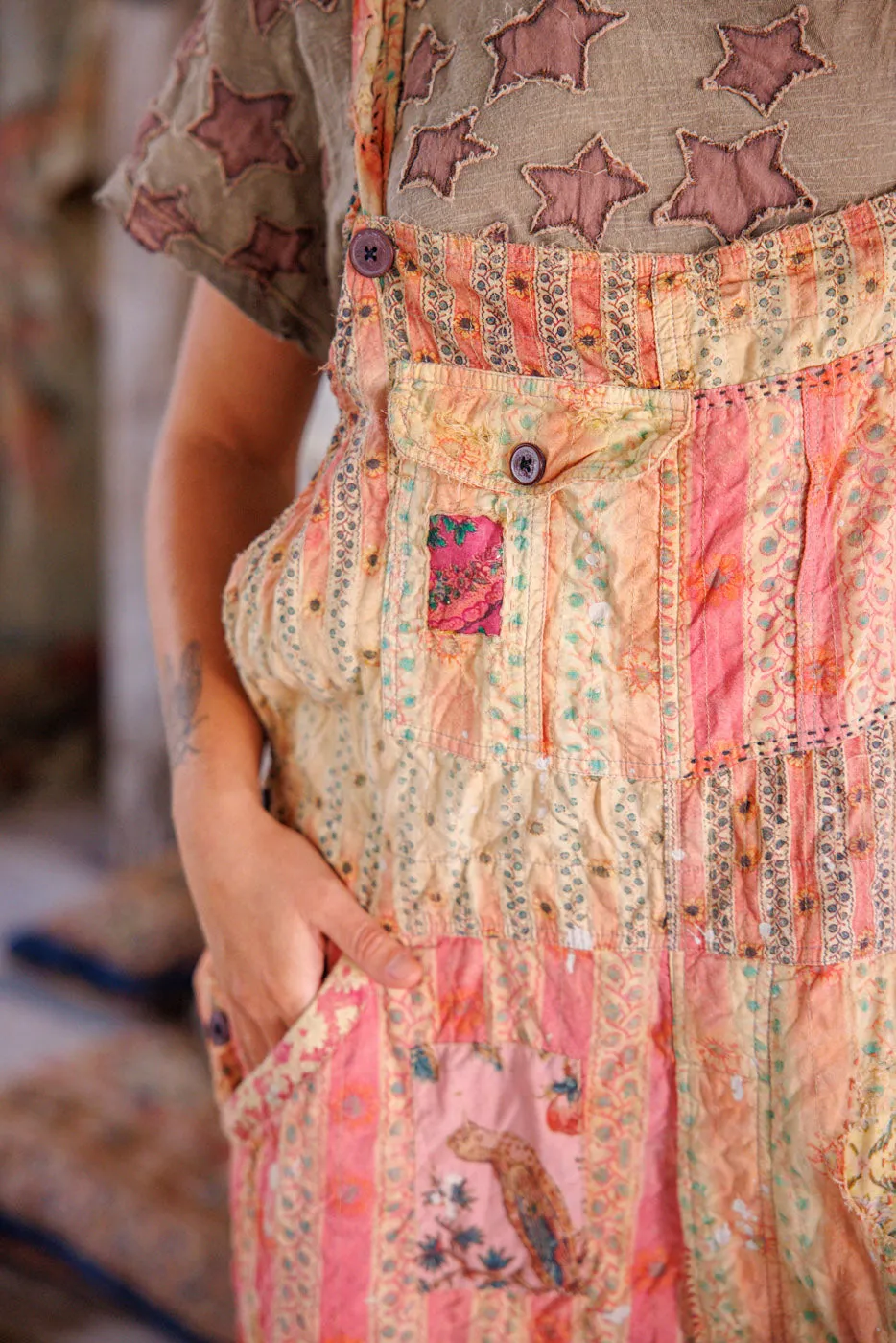 Sunfaded Love Overalls sold by Magnolia Pearl product image thumbnail 4