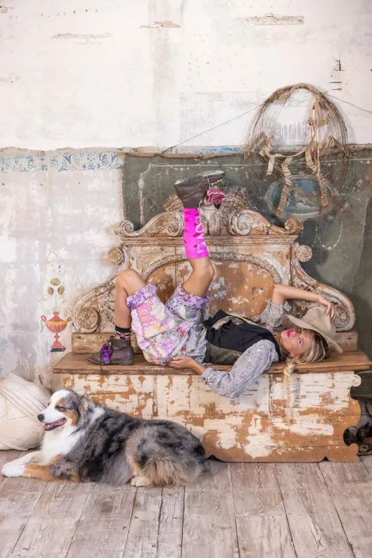 Cosmic Rainbow Miners Pants sold by Magnolia Pearl