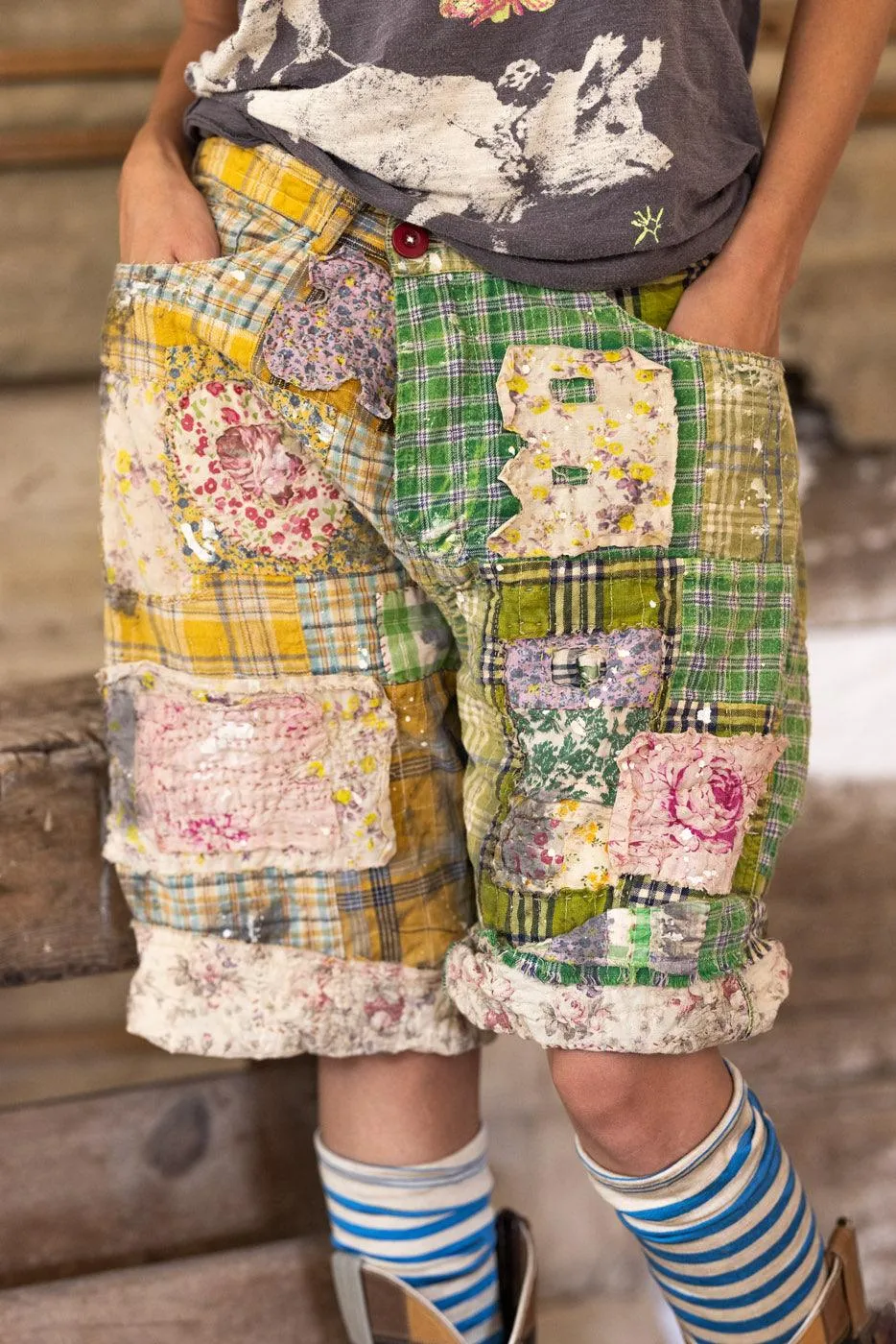 Patchwork Miner Shorts sold by Magnolia Pearl product image thumbnail 5